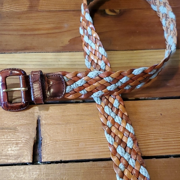 VTG woven leather & rope belt - Picture 6 of 8
